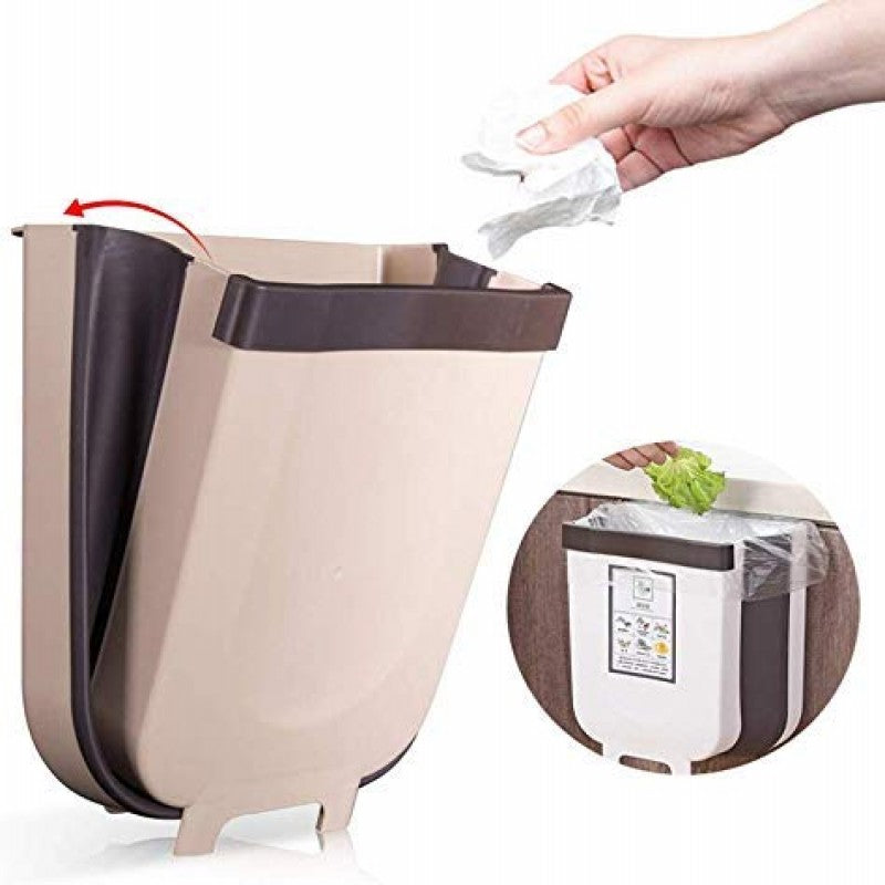 Hanging Trash Can Kitchen Cabinet Door Collapsible Dust Bin, Hanging Trash Holder Dustbin